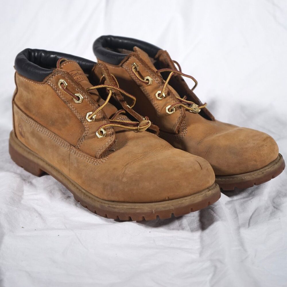 Timberland Leather Mid Top Boots Tan Beige Women's 11